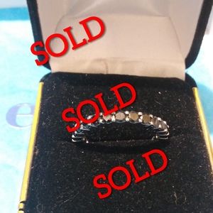 "SOLD"  Black Diamond Ring- Platinum- Plat